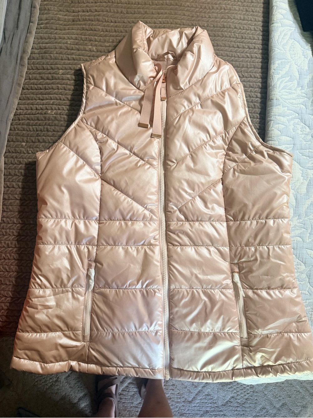 Maurices Shiny Blush Quilted Puffer Vest